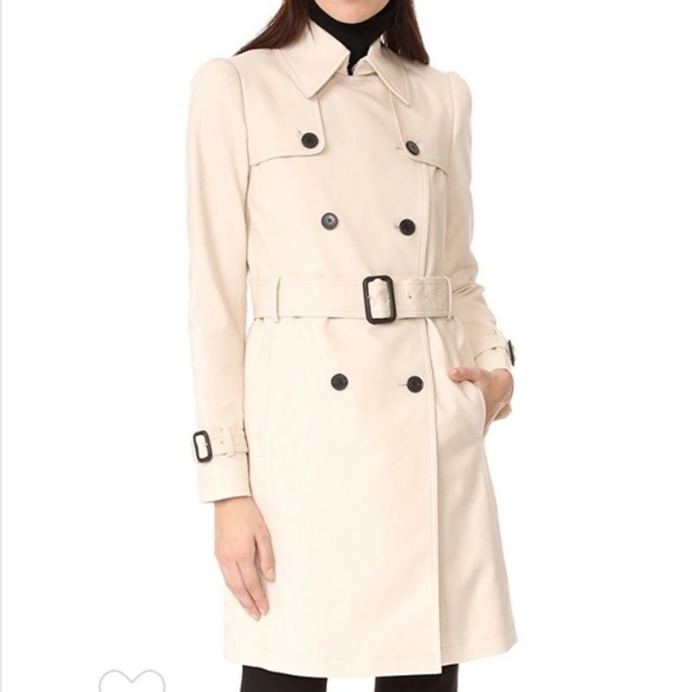 Club Monaco Trench Coat, XS, Champagne